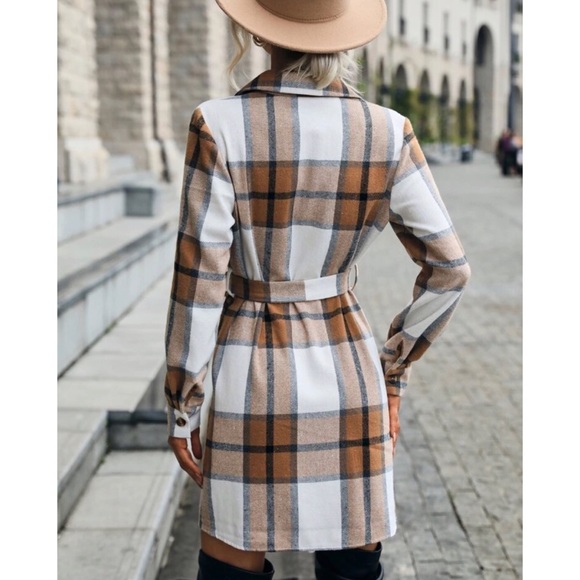 Plaid Flannel Shirt Dress - Picture 2 of 4
